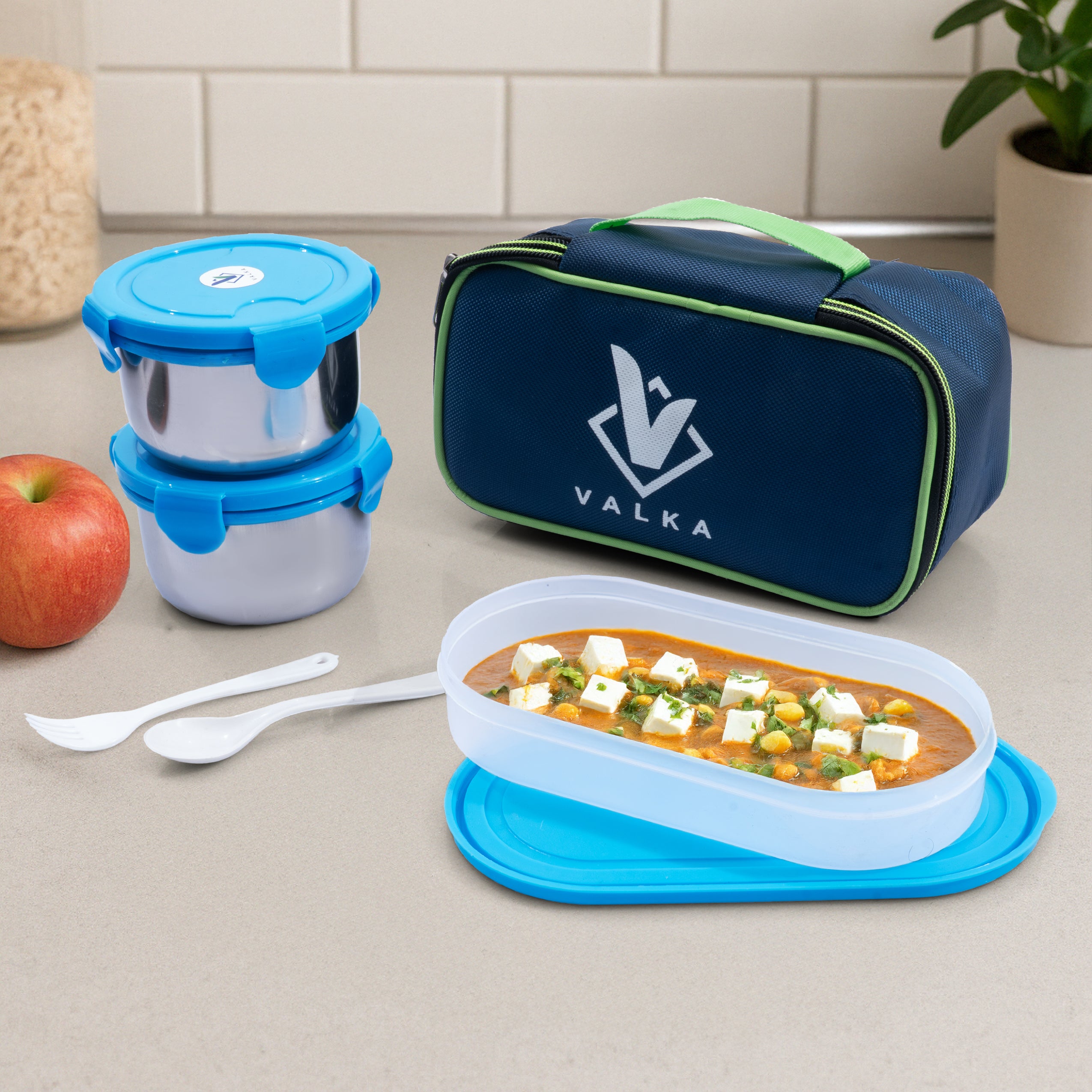 Valka SS Fresh 2+1 Lunchbox 3 Containers Lunch Box  (1300 ml, Thermoware)