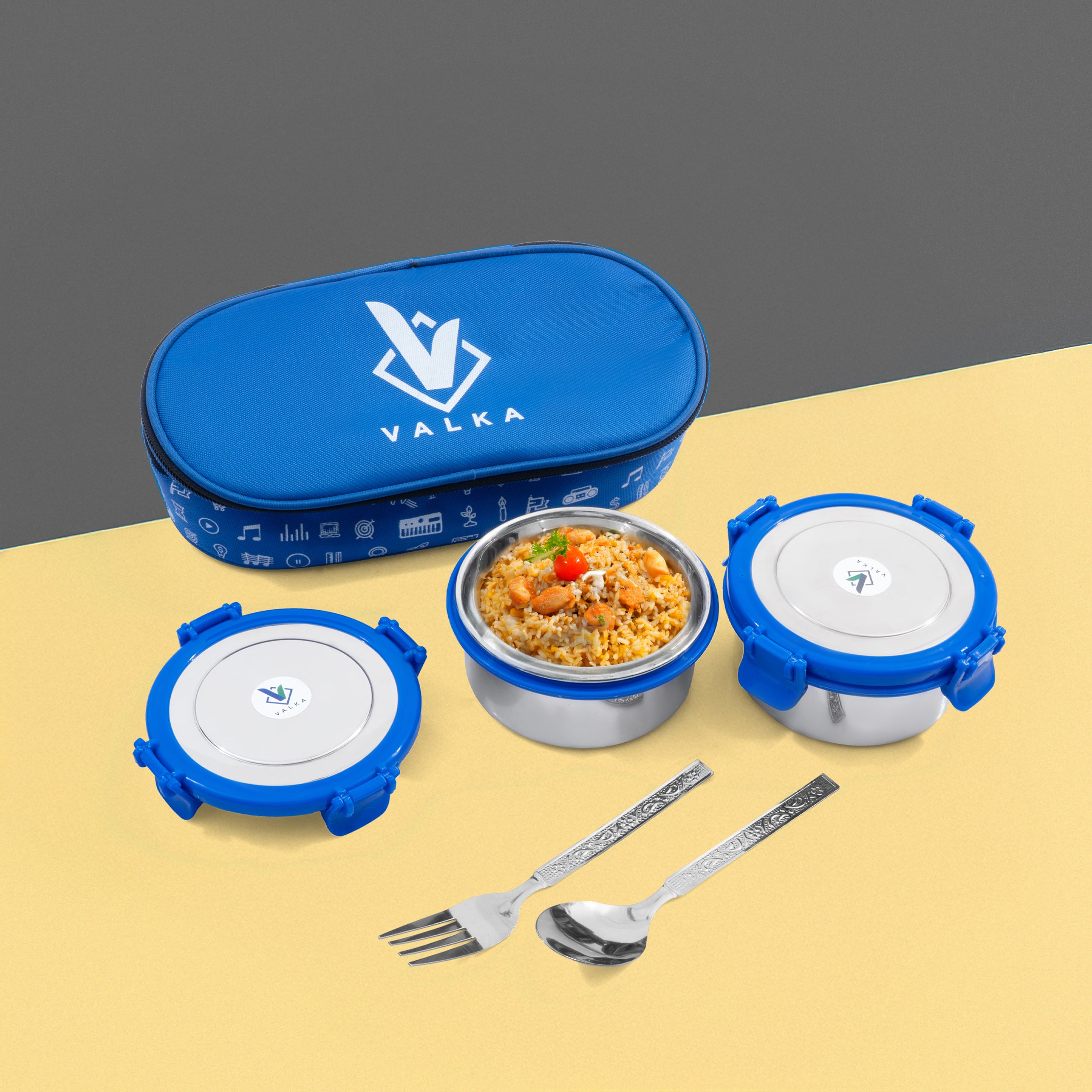 Valka Magnum 2 Lunch Box For Office, School | Tiffin Box For Men & Women 2 Containers Lunch Box  (700 ml, Thermoware)