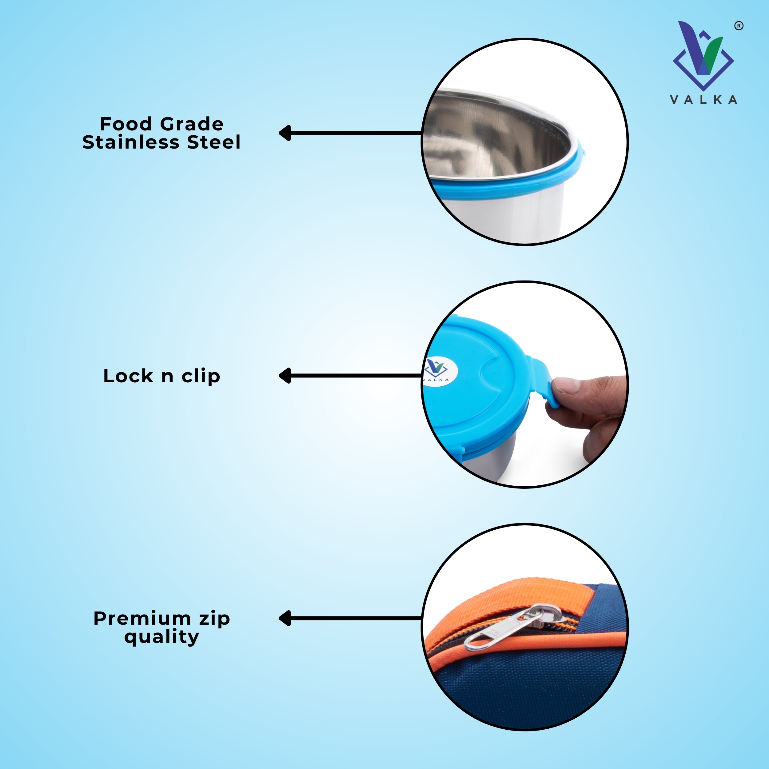 Valka SS Fresh 2 Lunchbox 2 Containers Lunch Box  (800 ml, Thermoware)